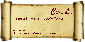 Csatári Lukrécia névjegykártya